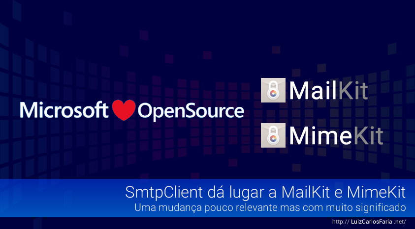 SmtpClient dá lugar a MailKit e MimeKit